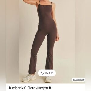 Brown Flare Jumpsuit